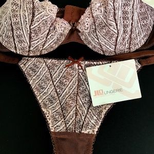 JLO Jennifer Lopez lingerie set in beautiful JLO pink/brown 36A/S